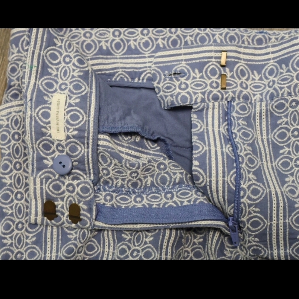 Ann Taylor LOFT The Riviera Short Embroidered Women's Shorts Blue/White Size 6 - Picture 5 of 11